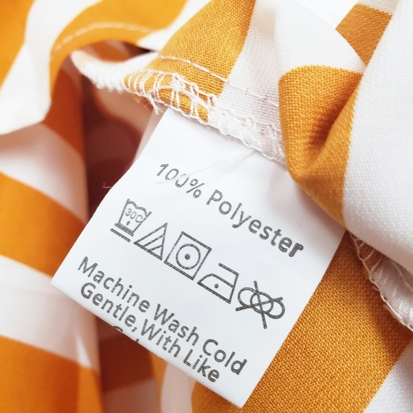 EVERKAKI BOHO STYLE MUSTARD STIPES DRESS SZ S - Picture 3 of 6